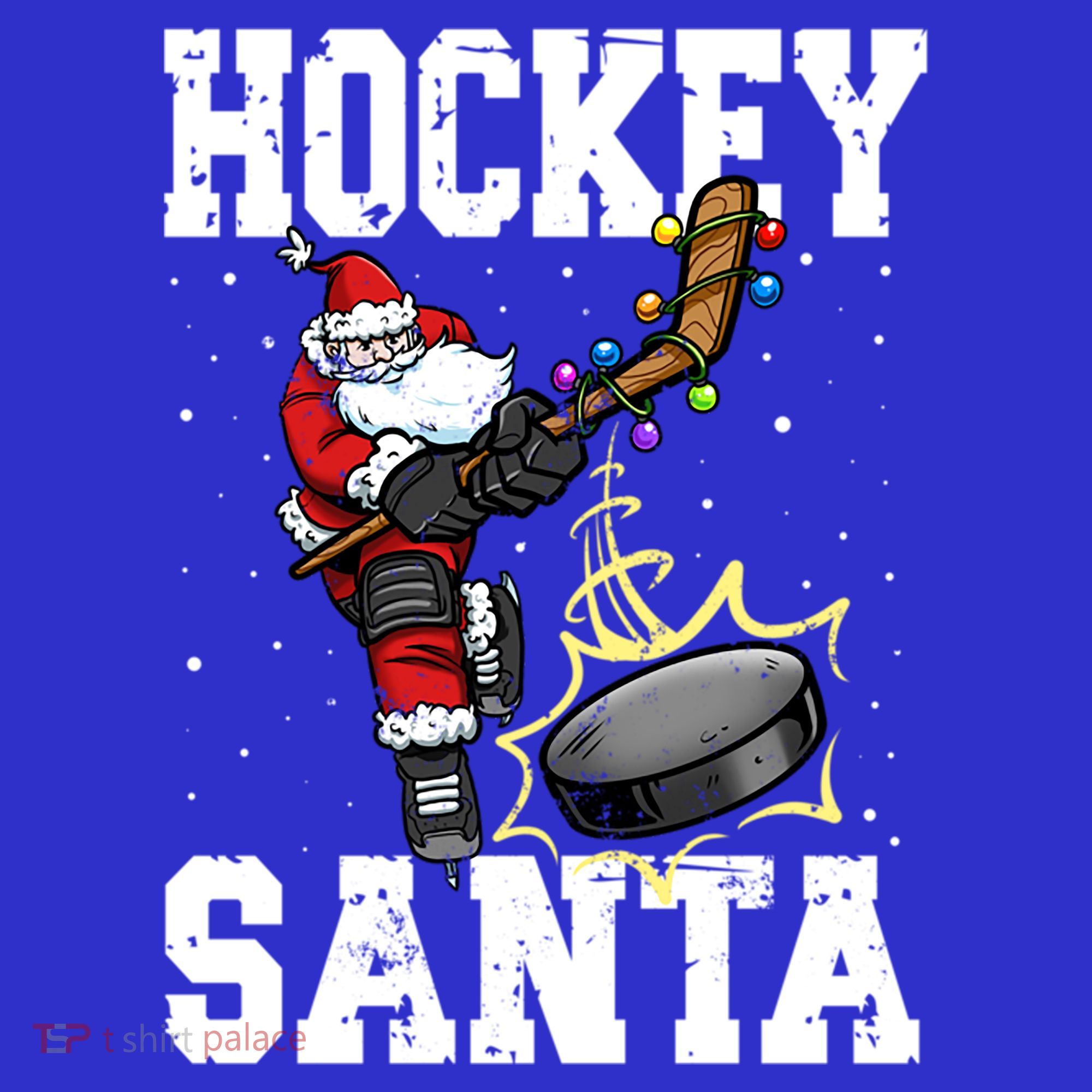Hockey 812 Santa Hockey Player Christmas Gift Polo