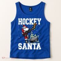 Hockey 812 Santa Hockey Player Christmas Gift Tank Top thumb 2
