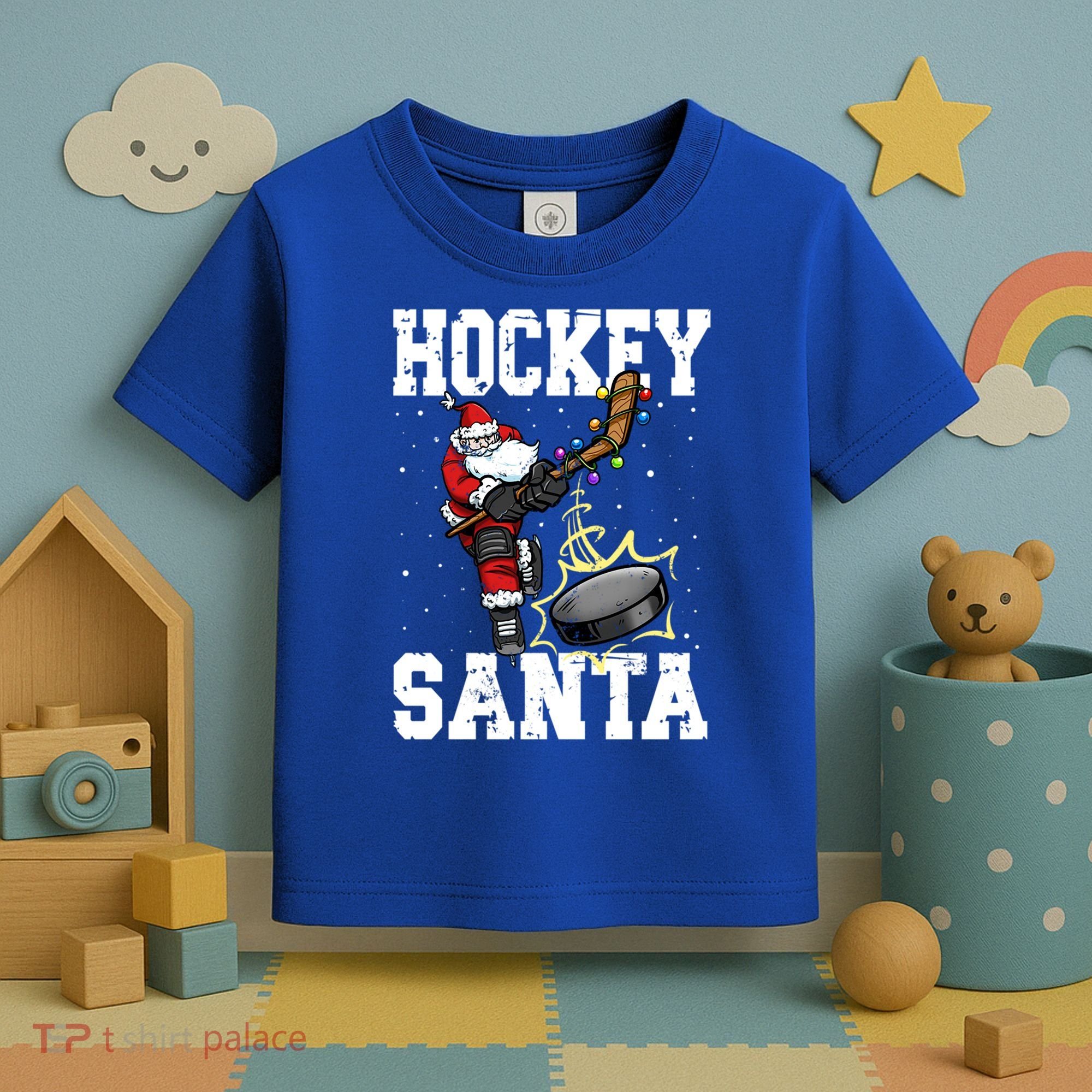 Hockey 812 Santa Hockey Player Christmas Gift Toddler T-Shirt