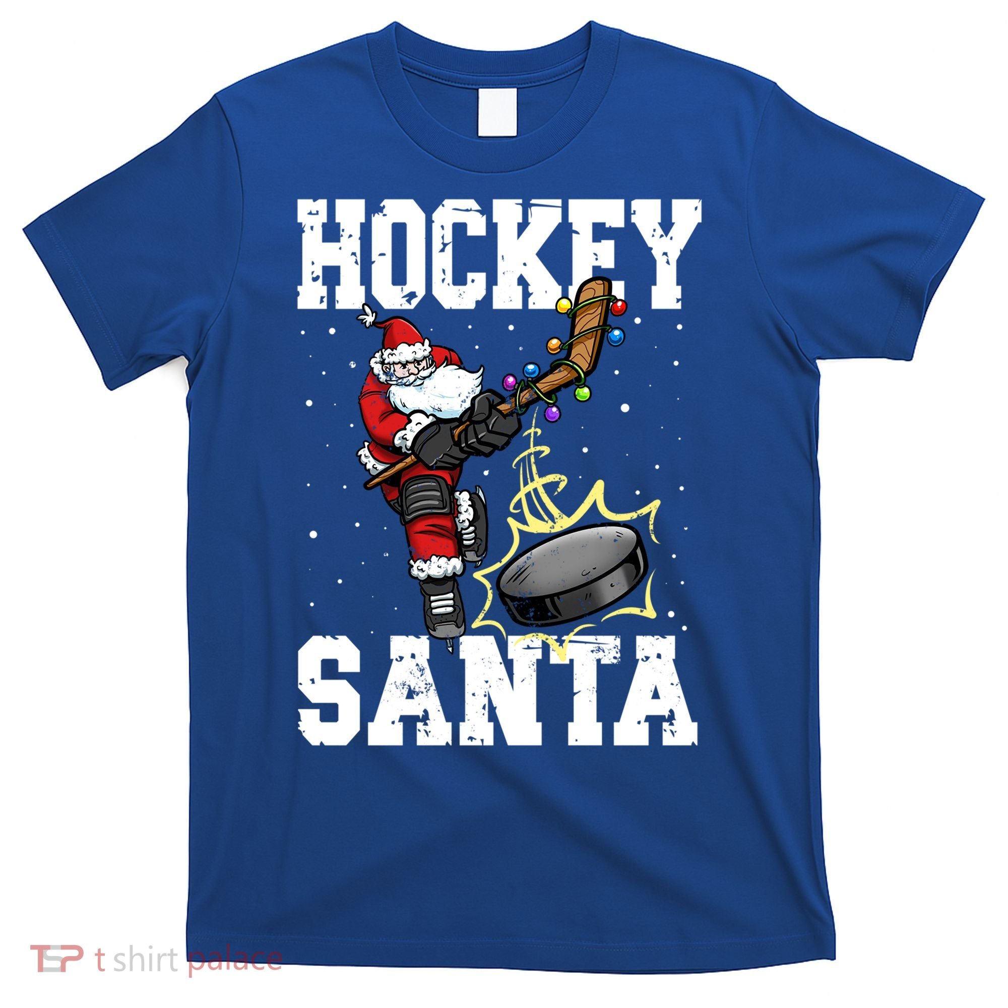 Hockey 812 Santa Hockey Player Christmas Cool Gift T-Shirt