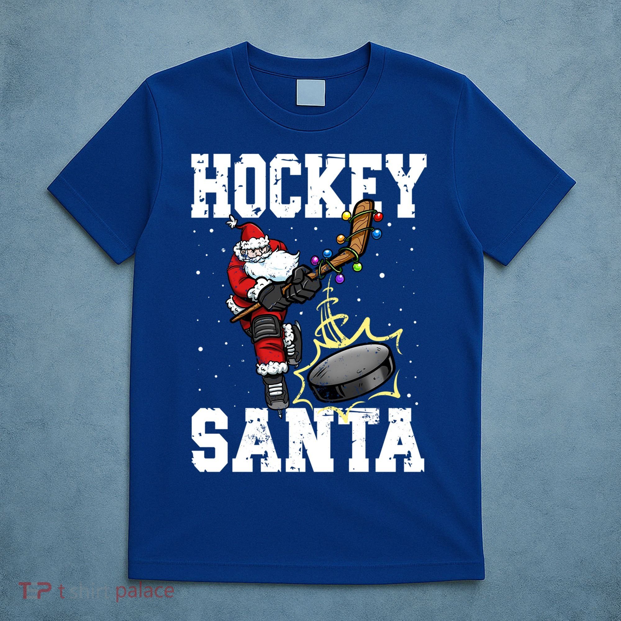 Hockey 812 Santa Hockey Player Christmas Cool Gift T-Shirt