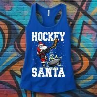 Hockey 812 Santa Hockey Player Christmas Cool Gift Women's Tank Top thumb 3
