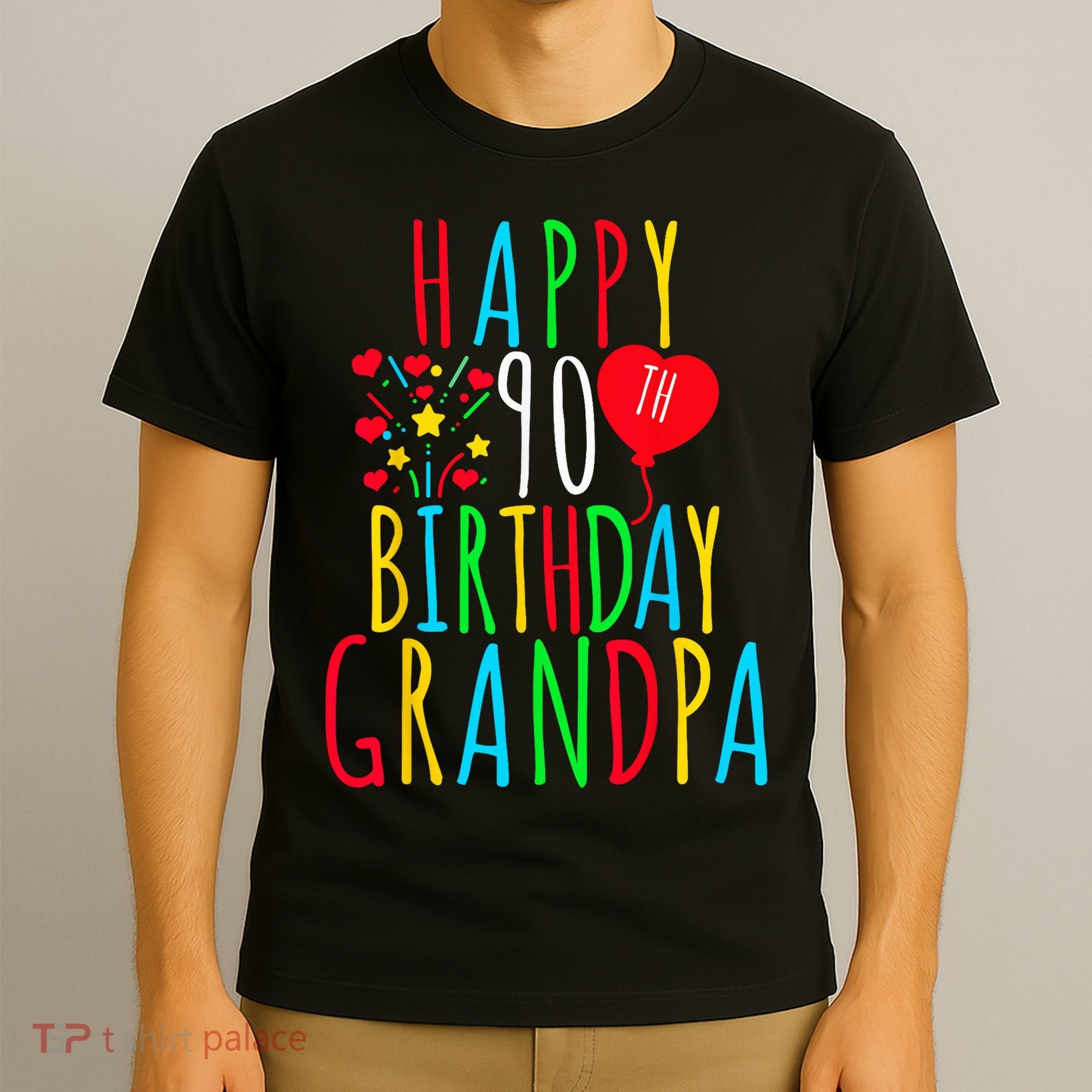 Happy 90th Birthday Grandpa Birthday 90 Years Old Grandpa T-Shirt
