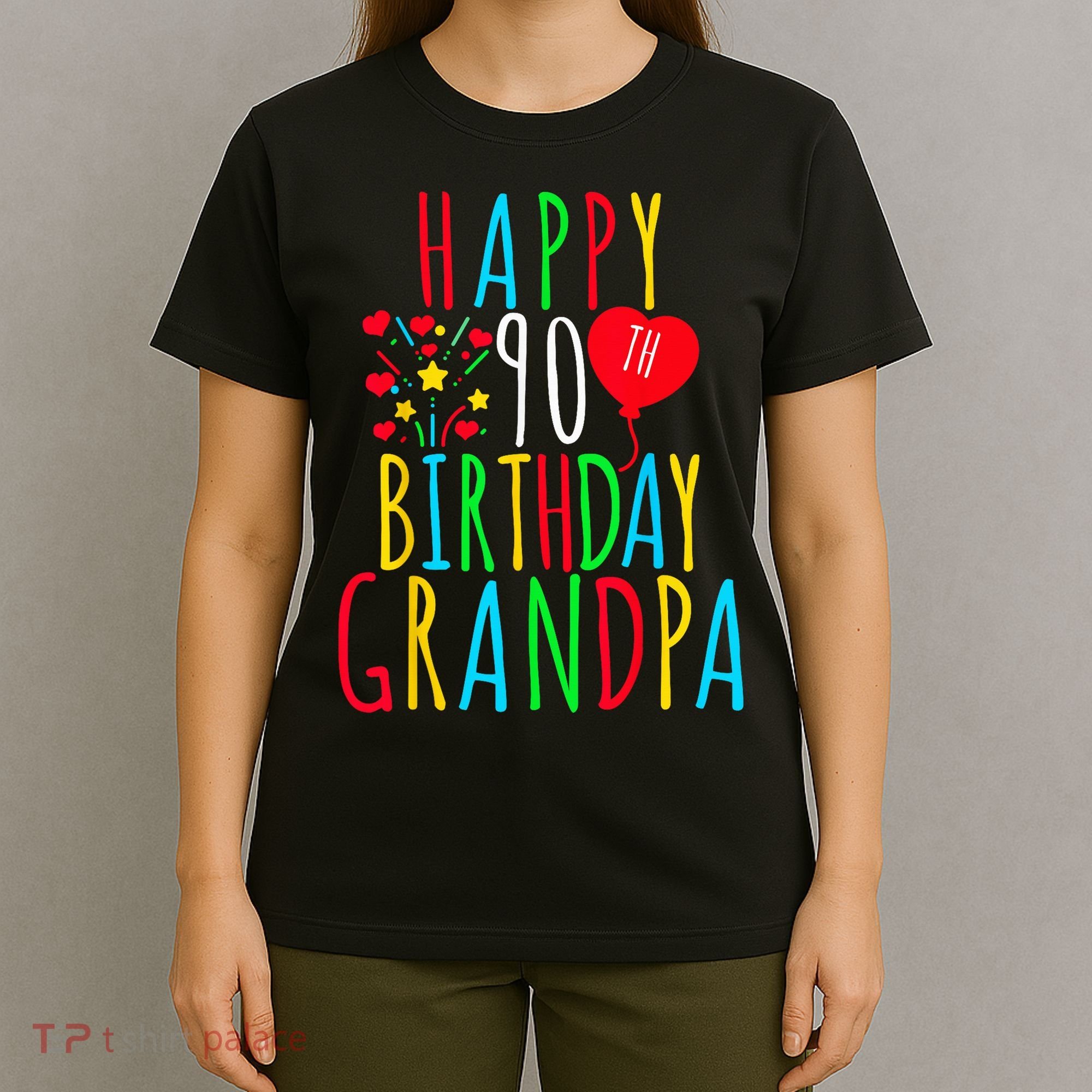 Happy 90th Birthday Grandpa Birthday 90 Years Old Grandpa T-Shirt