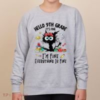 Hello 9th Grade TS.hirt Funny Ninth 9Grade Back To School Women's Sweatshirt thumb 0