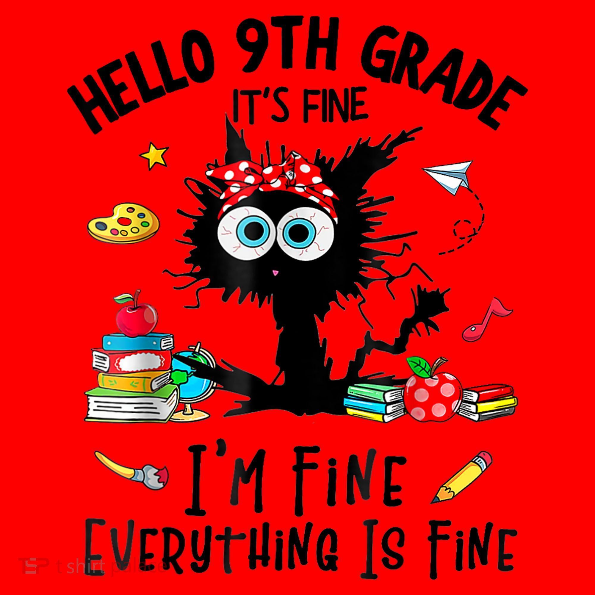 Hello 9th Grade TS.hirt Funny Ninth 9Grade Back To School Santa Hat