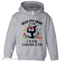 Hello 9th Grade TS.hirt Funny Ninth 9Grade Back To School Toddler Hoodie thumb 0