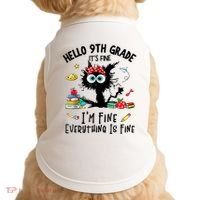 Hello 9th Grade TS.hirt Funny Ninth 9Grade Back To School Doggie Tank thumb 0