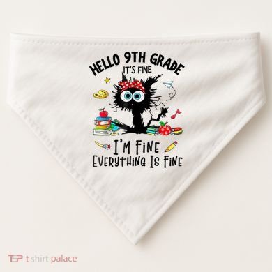 Hello 9th Grade TS.hirt Funny Ninth 9Grade Back To School USA-Made Doggie Bandana