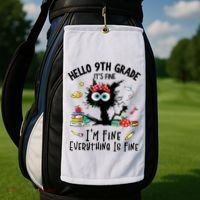 Hello 9th Grade TS.hirt Funny Ninth 9Grade Back To School Golf Towel thumb 2