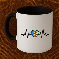Heartbeat Autism Awareness Heart Coffee Mug thumb 2