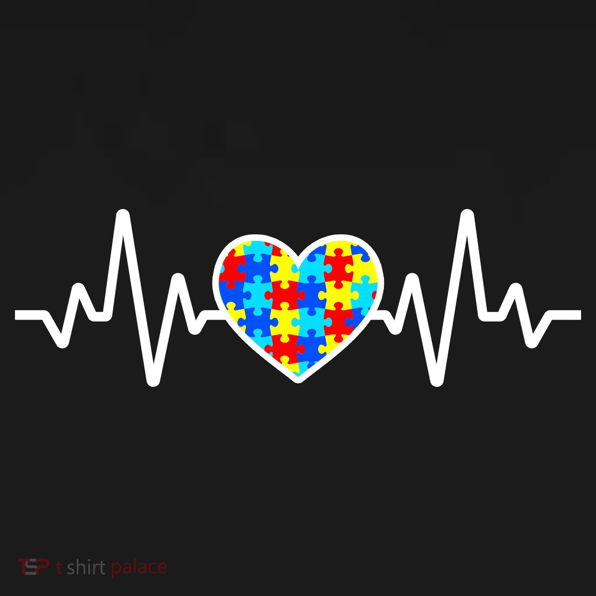 Heartbeat Autism Awareness Heart Ornament