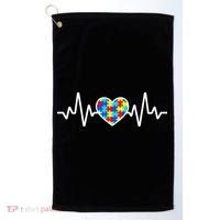 Heartbeat Autism Awareness Heart Golf Towel thumb 0