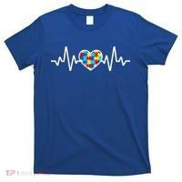 Heartbeat Autism Awareness Heart T-Shirt thumb 0