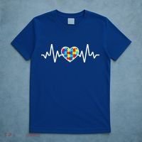 Heartbeat Autism Awareness Heart T-Shirt thumb 5