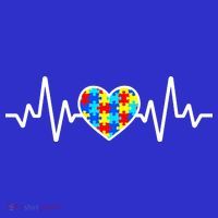 Heartbeat Autism Awareness Heart T-Shirt thumb 7
