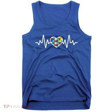 Heartbeat Autism Awareness Heart Tank Top