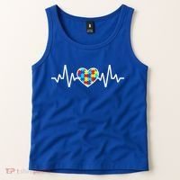 Heartbeat Autism Awareness Heart Tank Top thumb 2