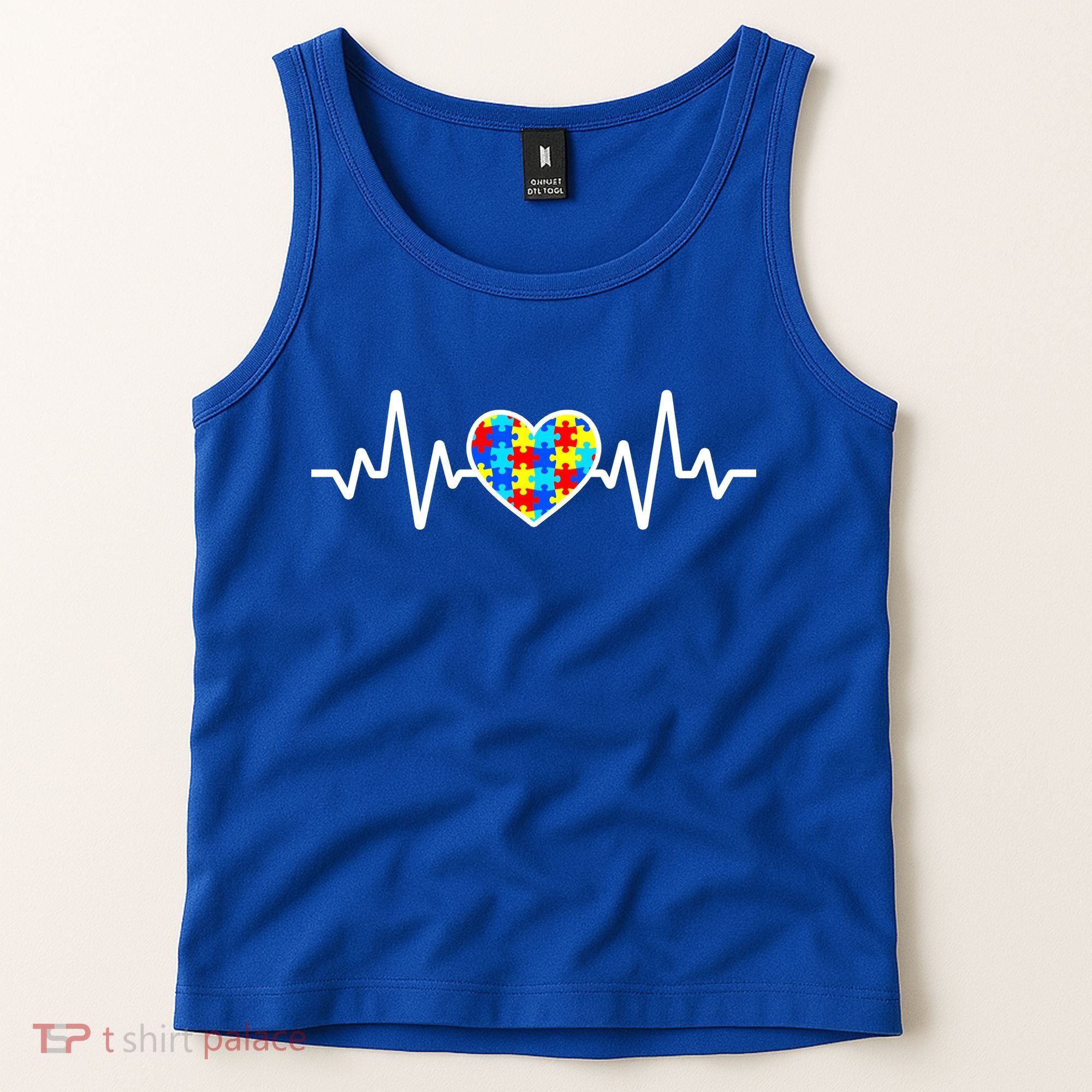 Heartbeat Autism Awareness Heart Tank Top