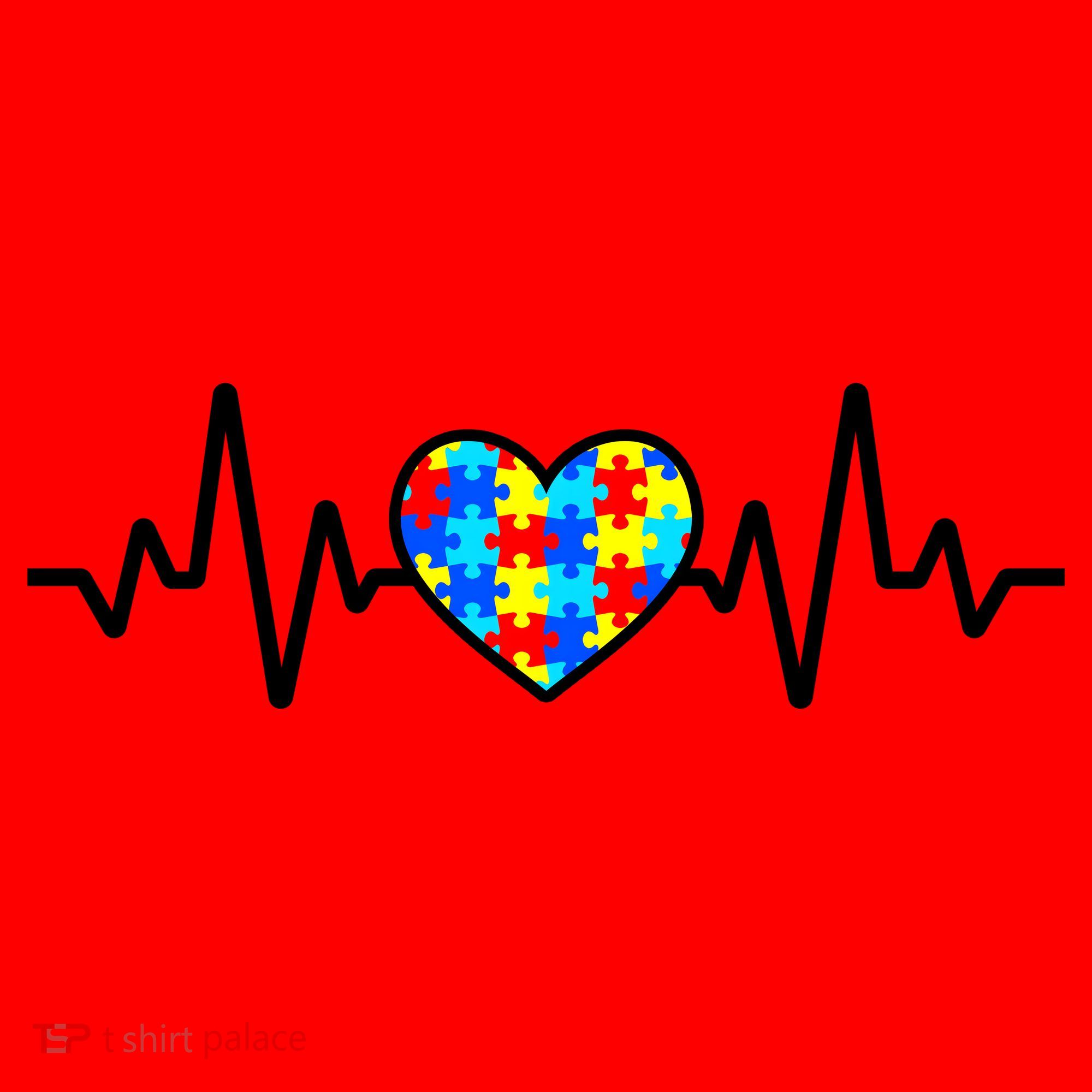Heartbeat Autism Awareness Heart Santa Hat
