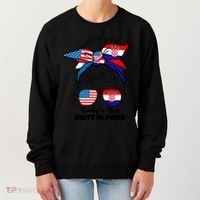 Half American And Croatian Usa Croatia Flag Gift Women's Sweatshirt thumb 0