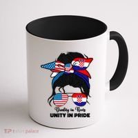 Half American And Croatian Usa Croatia Flag Gift Coffee Mug thumb 1