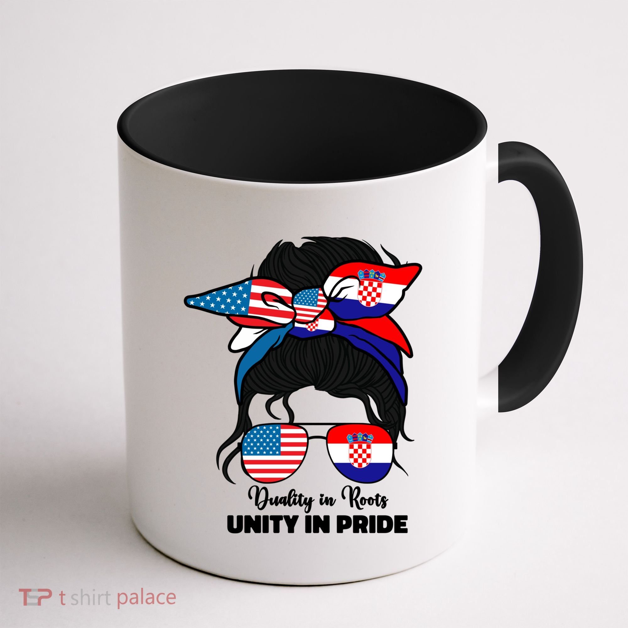 Half American And Croatian Usa Croatia Flag Gift Coffee Mug