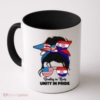 Half American And Croatian Usa Croatia Flag Gift Coffee Mug thumb 0