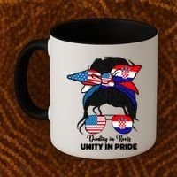Half American And Croatian Usa Croatia Flag Gift Coffee Mug thumb 2