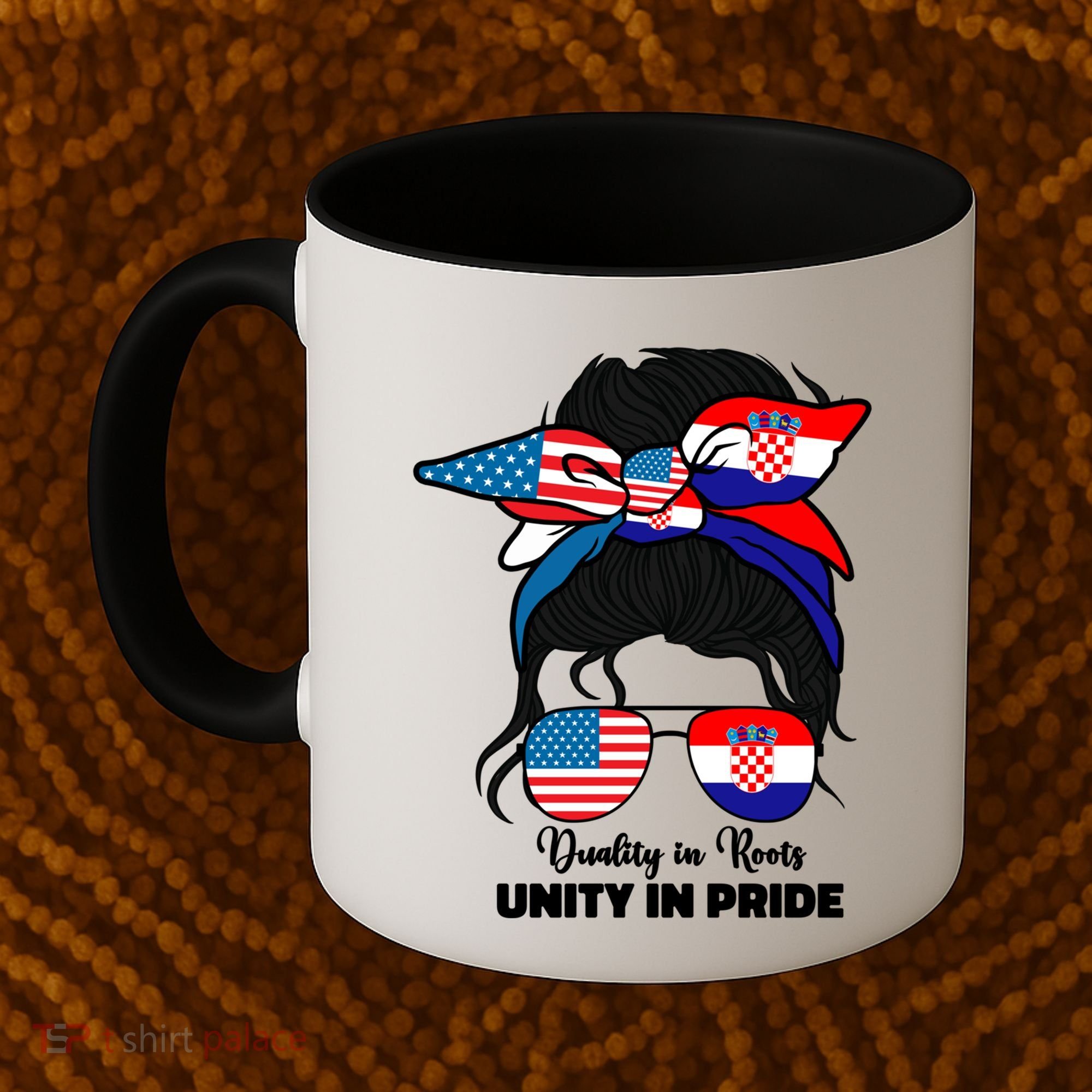Half American And Croatian Usa Croatia Flag Gift Coffee Mug