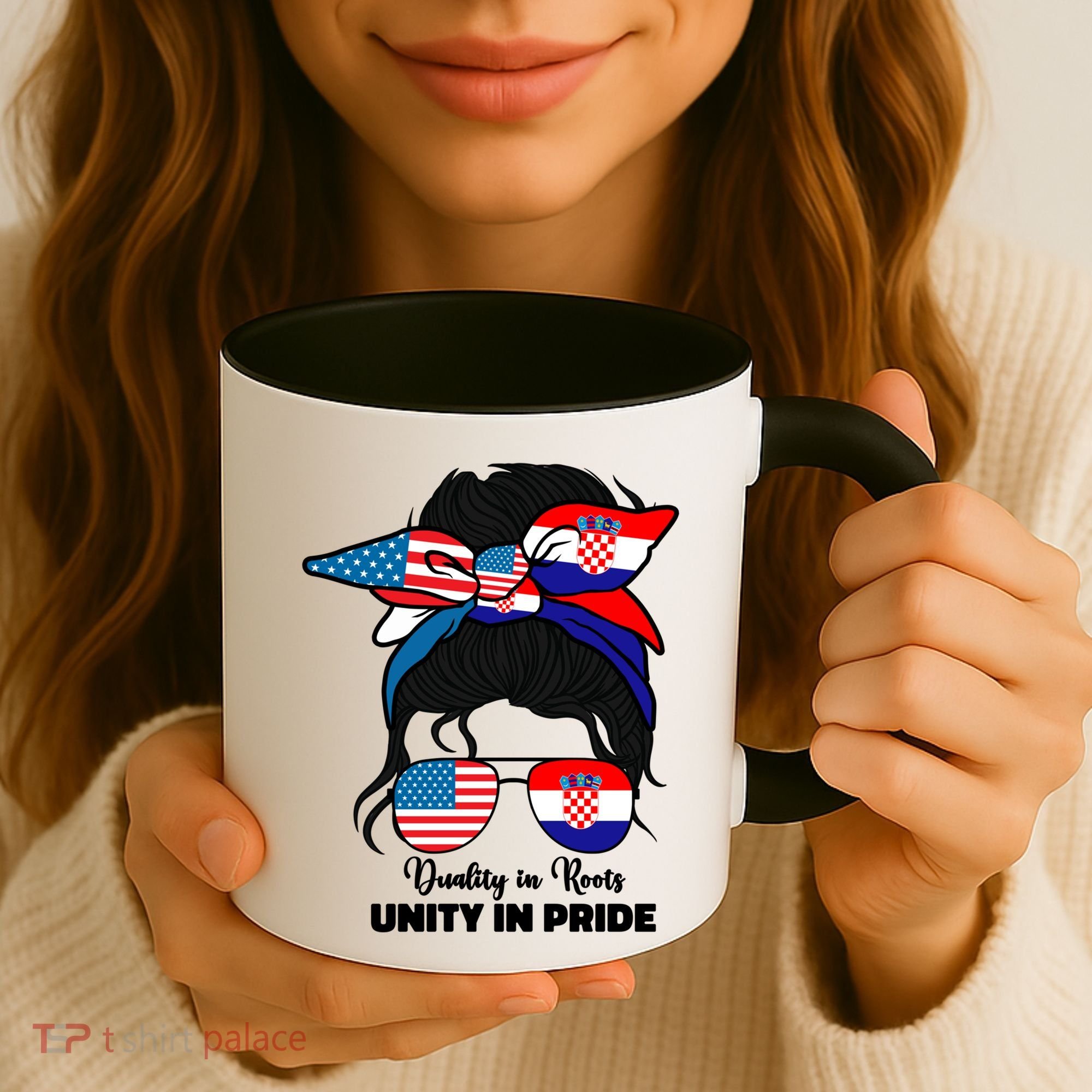 Half American And Croatian Usa Croatia Flag Gift Coffee Mug