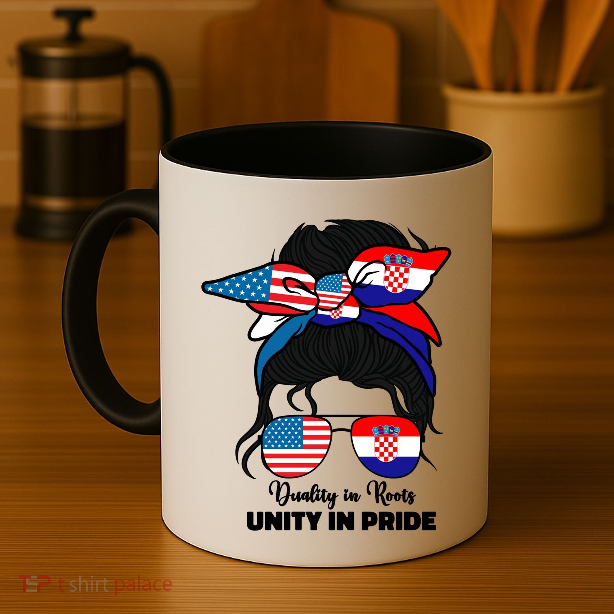 Half American And Croatian Usa Croatia Flag Gift Coffee Mug