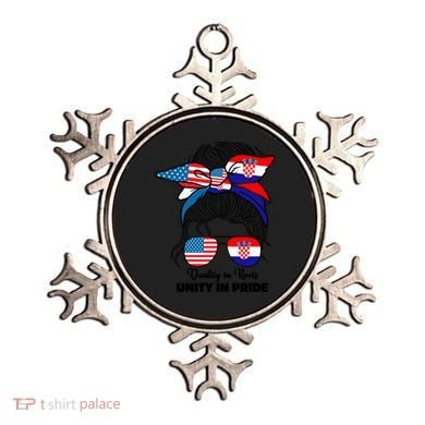 Half American And Croatian Usa Croatia Flag Gift Ornament