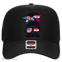 Half American And Croatian Usa Croatia Flag Gift Hat thumb 0