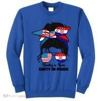 Half American And Croatian Usa Croatia Flag Gift Sweatshirt thumb 0