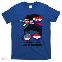 Half American And Croatian Usa Croatia Flag Gift T-Shirt thumb 0