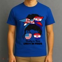 Half American And Croatian Usa Croatia Flag Gift T-Shirt thumb 3