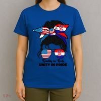 Half American And Croatian Usa Croatia Flag Gift T-Shirt thumb 4