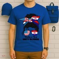 Half American And Croatian Usa Croatia Flag Gift T-Shirt thumb 6