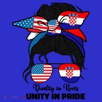 Half American And Croatian Usa Croatia Flag Gift T-Shirt thumb 7
