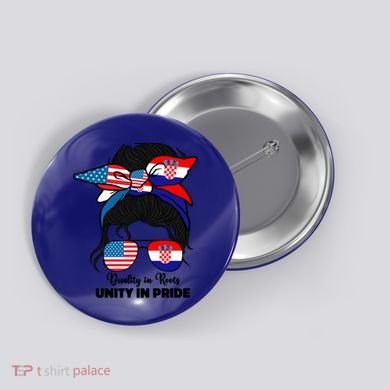 Half American And Croatian Usa Croatia Flag Gift Button