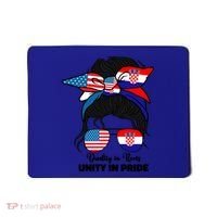 Half American And Croatian Usa Croatia Flag Gift Mousepad thumb 0