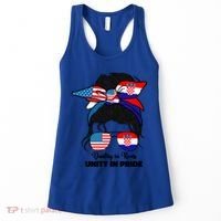 Half American And Croatian Usa Croatia Flag Gift Women's Tank Top thumb 0