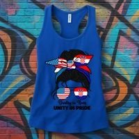 Half American And Croatian Usa Croatia Flag Gift Women's Tank Top thumb 3