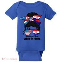 Half American And Croatian Usa Croatia Flag Gift Baby Bodysuit thumb 0