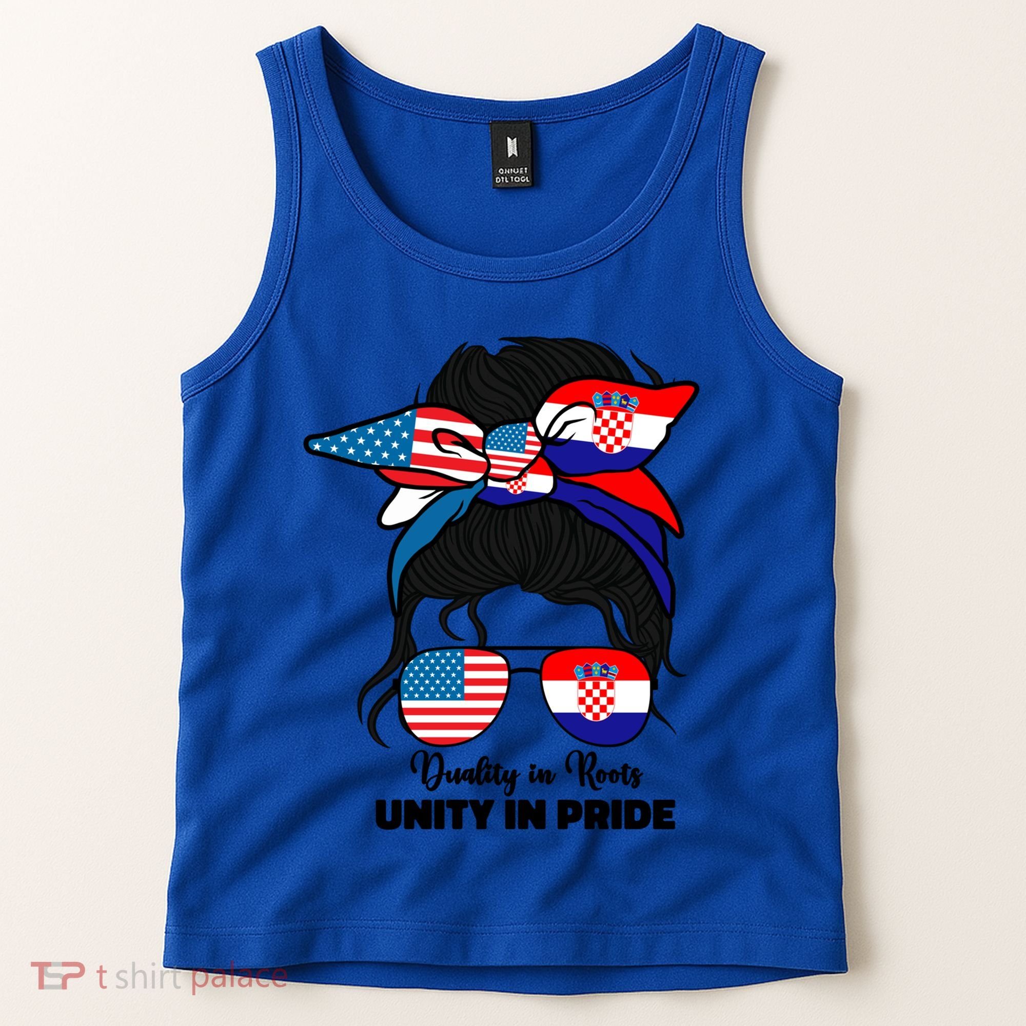 Half American And Croatian Usa Croatia Flag Gift Tank Top