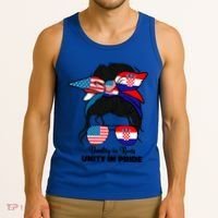Half American And Croatian Usa Croatia Flag Gift Tank Top thumb 3