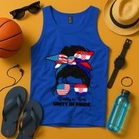 Half American And Croatian Usa Croatia Flag Gift Tank Top thumb 4