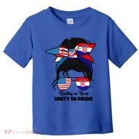 Half American And Croatian Usa Croatia Flag Gift Toddler T-Shirt thumb 0