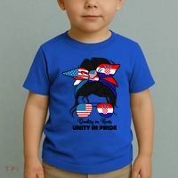 Half American And Croatian Usa Croatia Flag Gift Toddler T-Shirt thumb 2